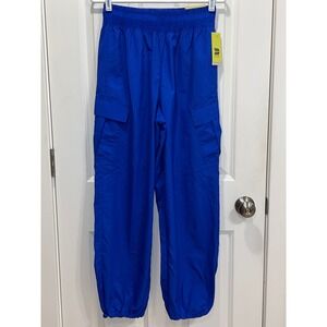 NEW All In Motion Womens Parachute Cargo Pants Blue Athletic Joggers XS